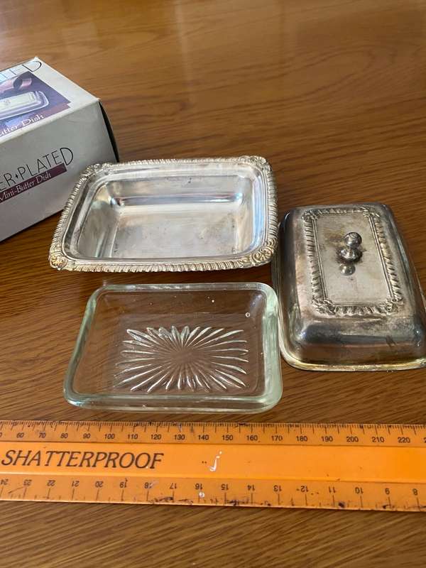 Silverplated  butterdish